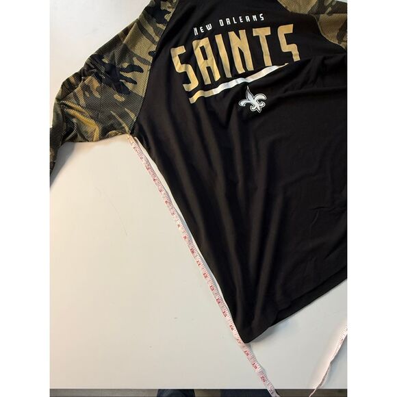 NWT Zubaz NFL Men's New Orleans Saints Elevated Lightweight Hoodie with Camo Ac - Picture 5 of 6